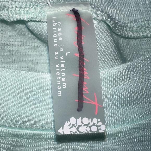 NWOT Free People Movement Tempo Short Sleeve Tee Crop Mojito Light Mint Large - Picture 5 of 10